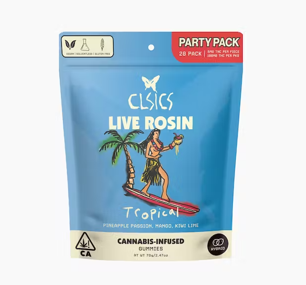 TROPICAL HYBRID 20PK GUMMIES - LIVE ROSIN INFUSED PARTY PACK