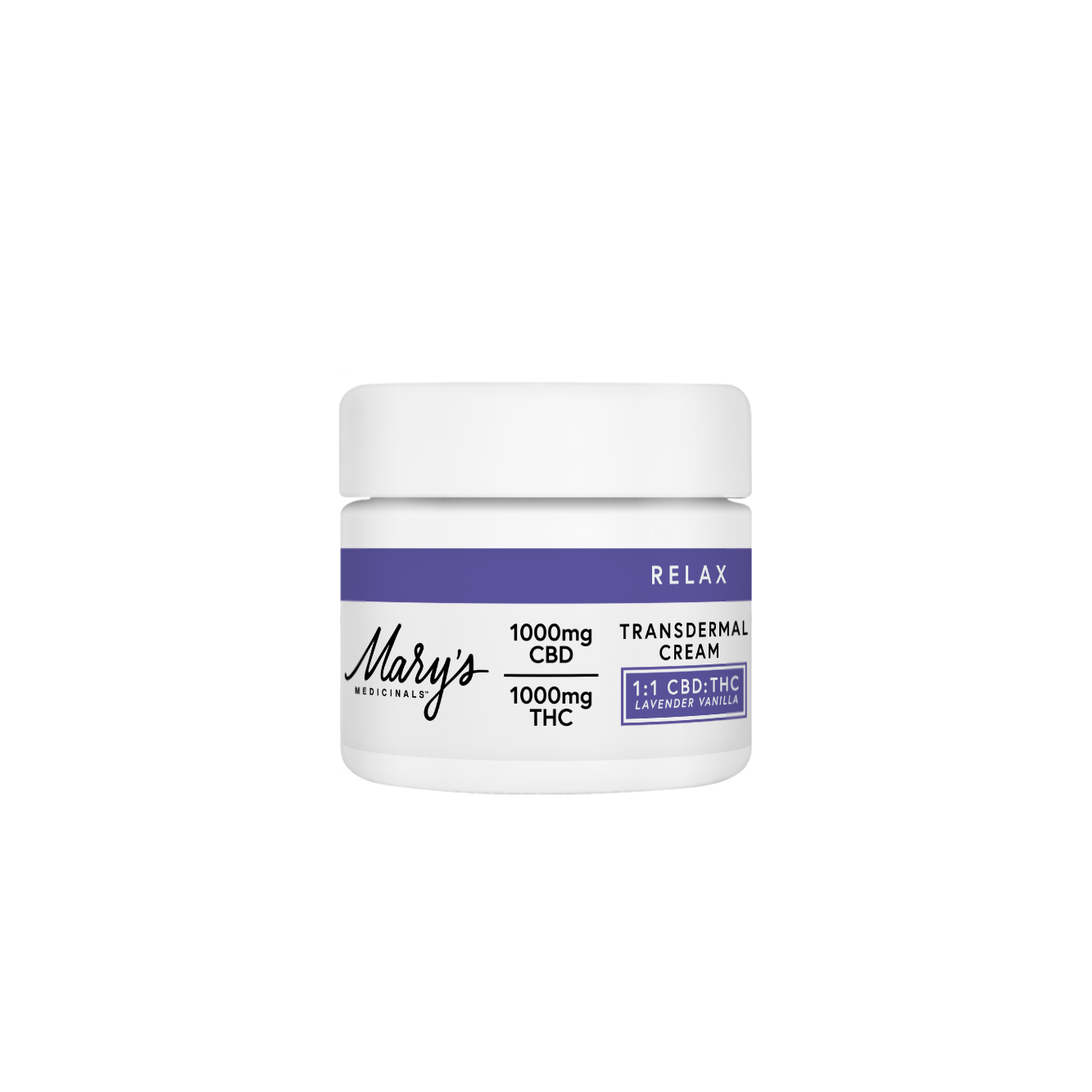 MARYS MEDICINALS 1:1 CBD:THC RELAX VANILLA LAVENDER TRANSDERMAL CREAM