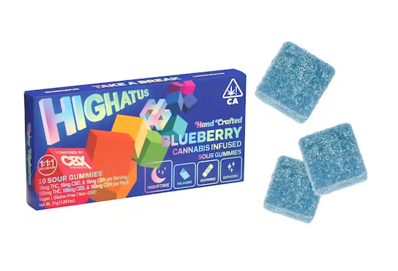 HIGHATUS - SOUR GUMMIES 10PK - BLUEBERRY